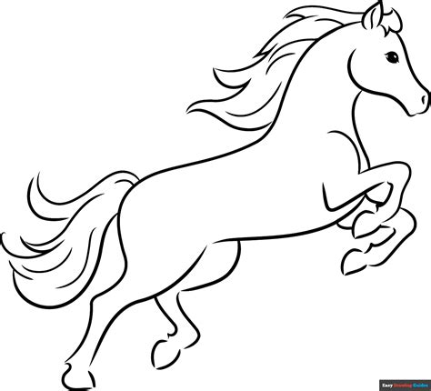 easy drawing horse|simple horse outline drawing.